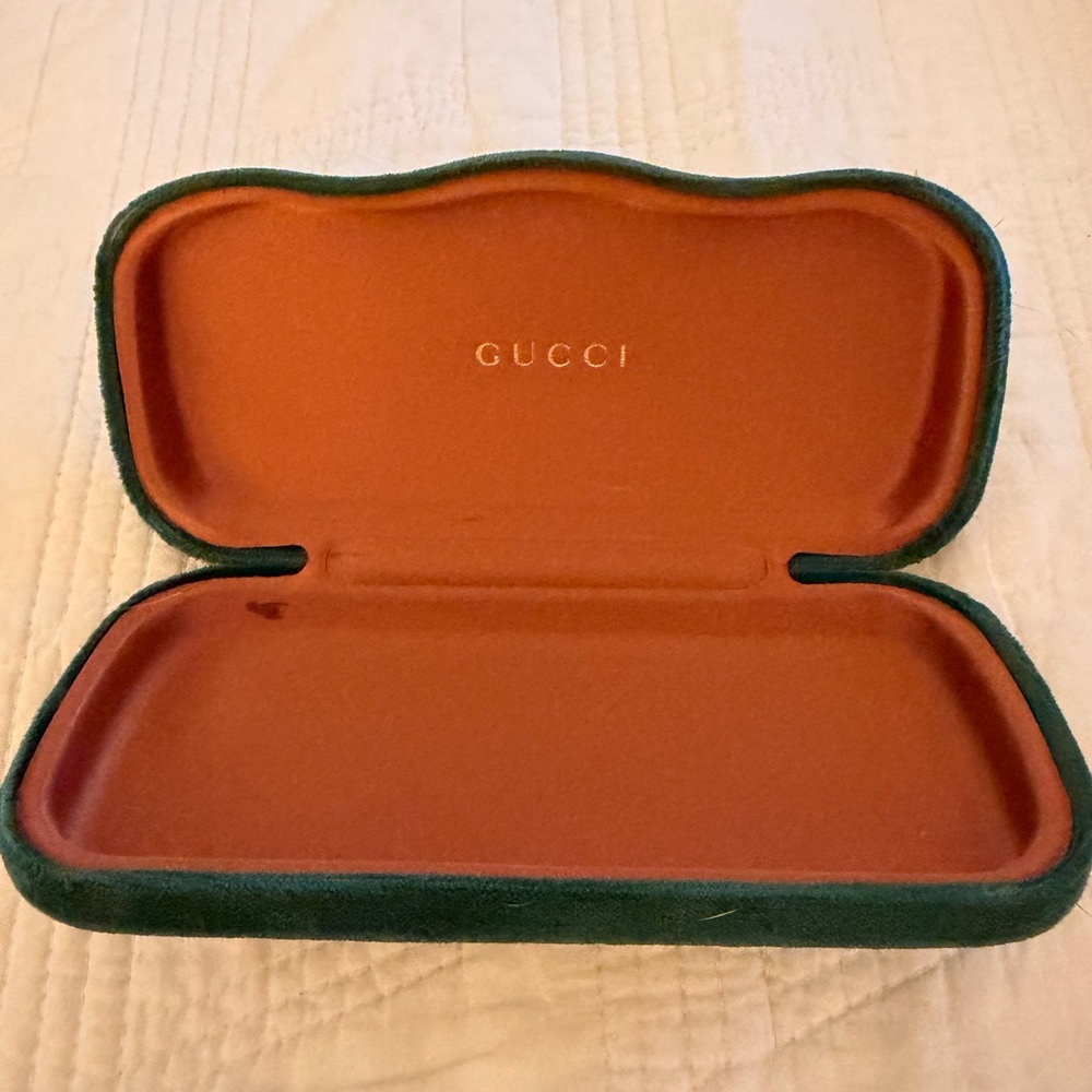 Gucci Forest Green Velvet Glasses Case